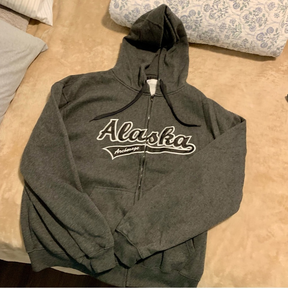 Gray Alaska Anchorage Hoodie